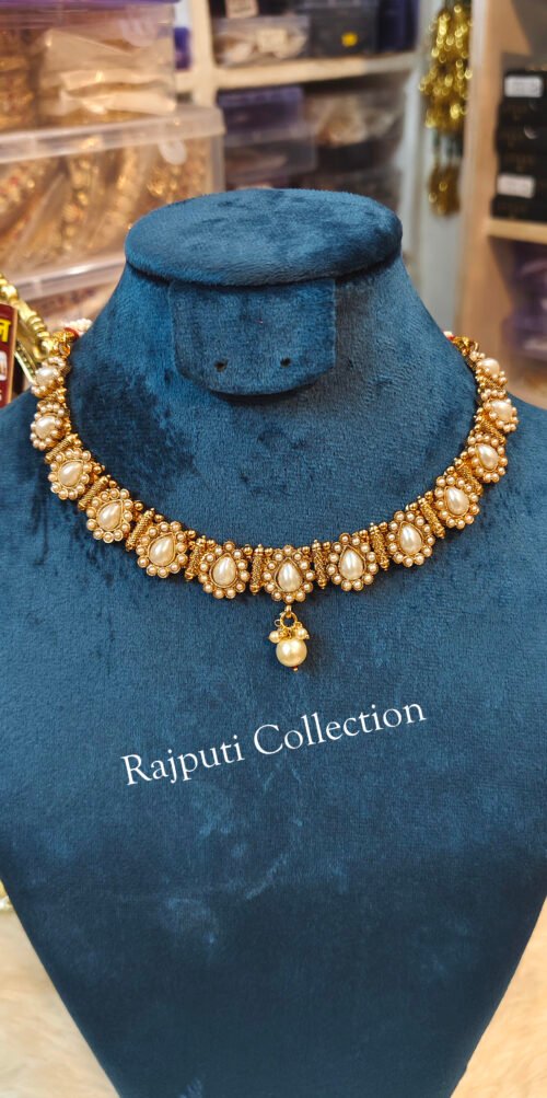 Rajwadi White Pearl Necklace
