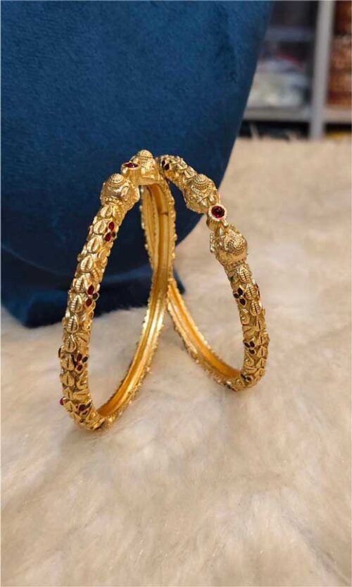 Rajwadi Micropolish Elephant Style Bangles