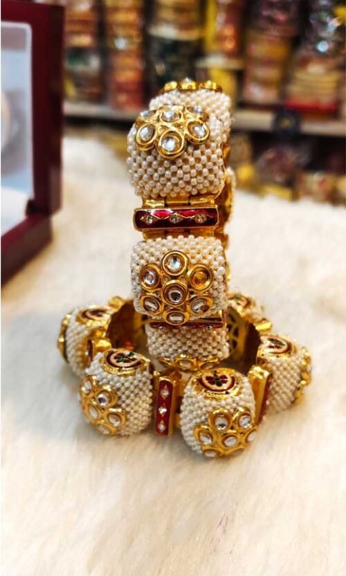 Traditional Rajwadi Gajra Bangles with Meena Work