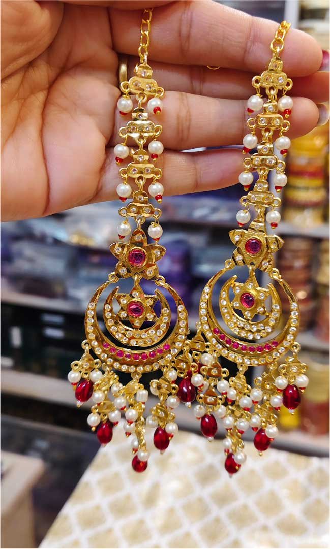 Rajputi Jadau Earrings - Image 2