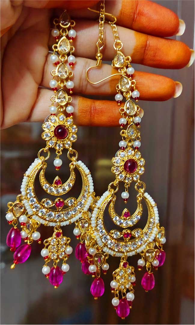 Jadau long Earrings