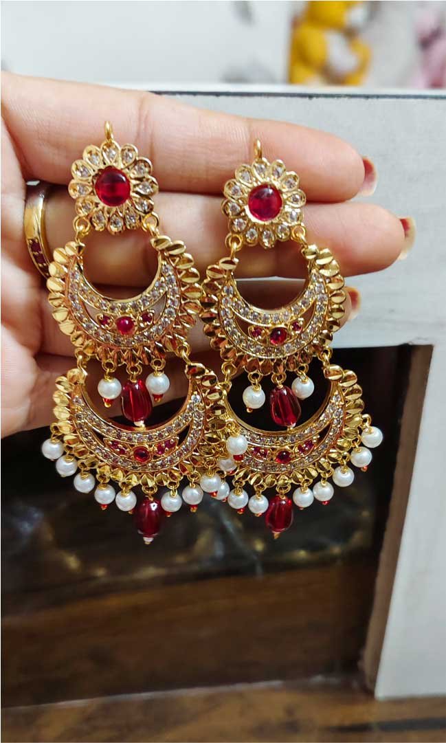 Rajwadi Jadau Earrings - Image 2