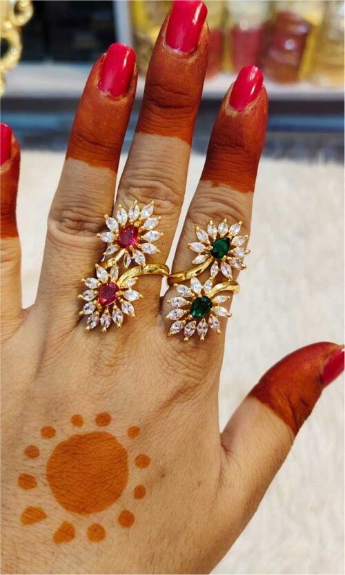 Flower Style Gold Look Artificial Ring