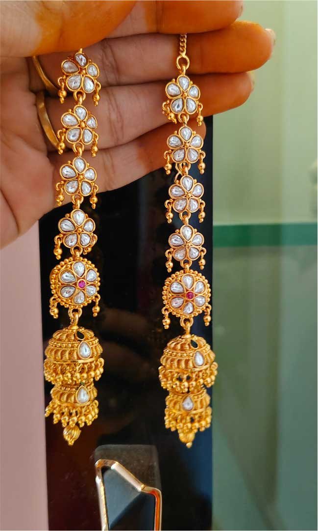 Gold look Jhumka design
