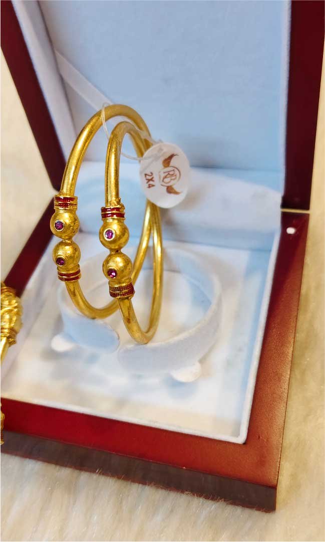Partywear Lightweight Goldlook Bangles - Image 2