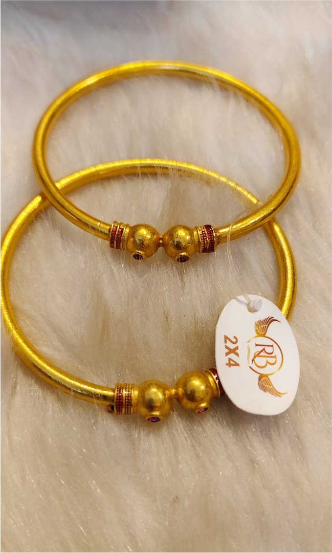 Partywear Lightweight Goldlook Bangles - Image 3