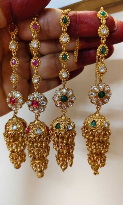 Rajwadi Jhumri Earings with Chain