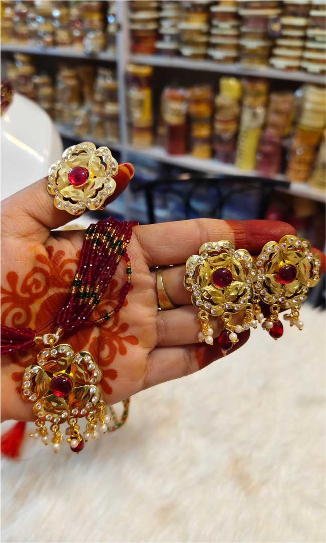 Rajwadi Pendal Set with Ring combo - Image 3