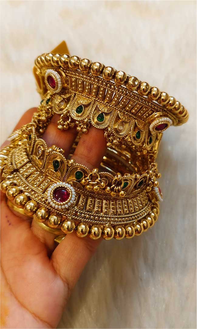 Traditional Rajwadi Goldlook Foldable Bangles
