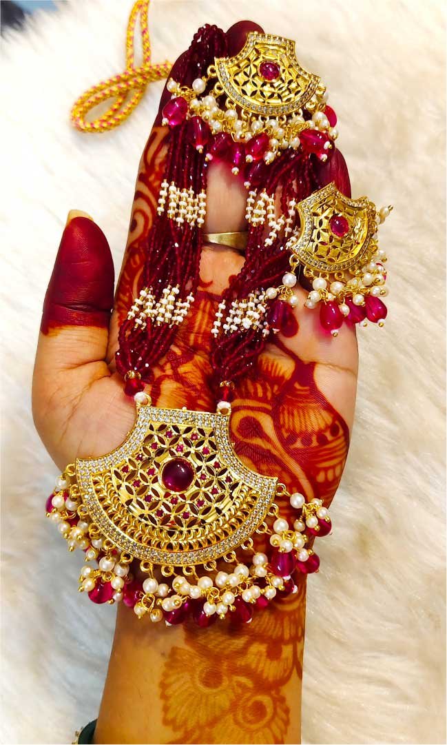 Traditional Rajwadi Pendant Set - Image 2