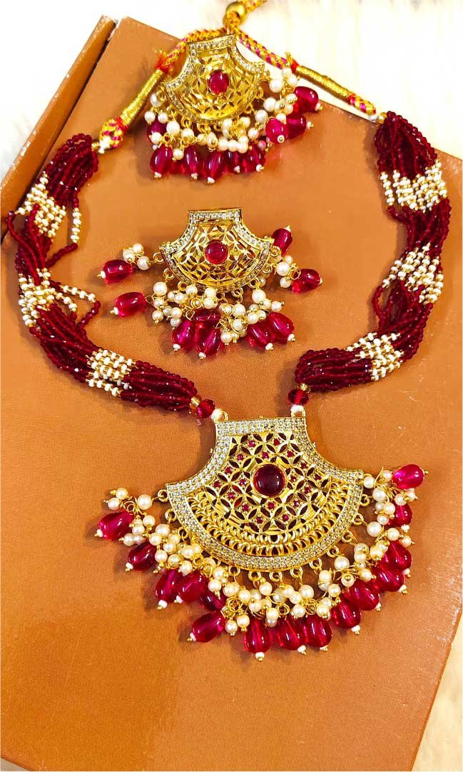 Traditional Rajwadi Pendant Set - Image 3